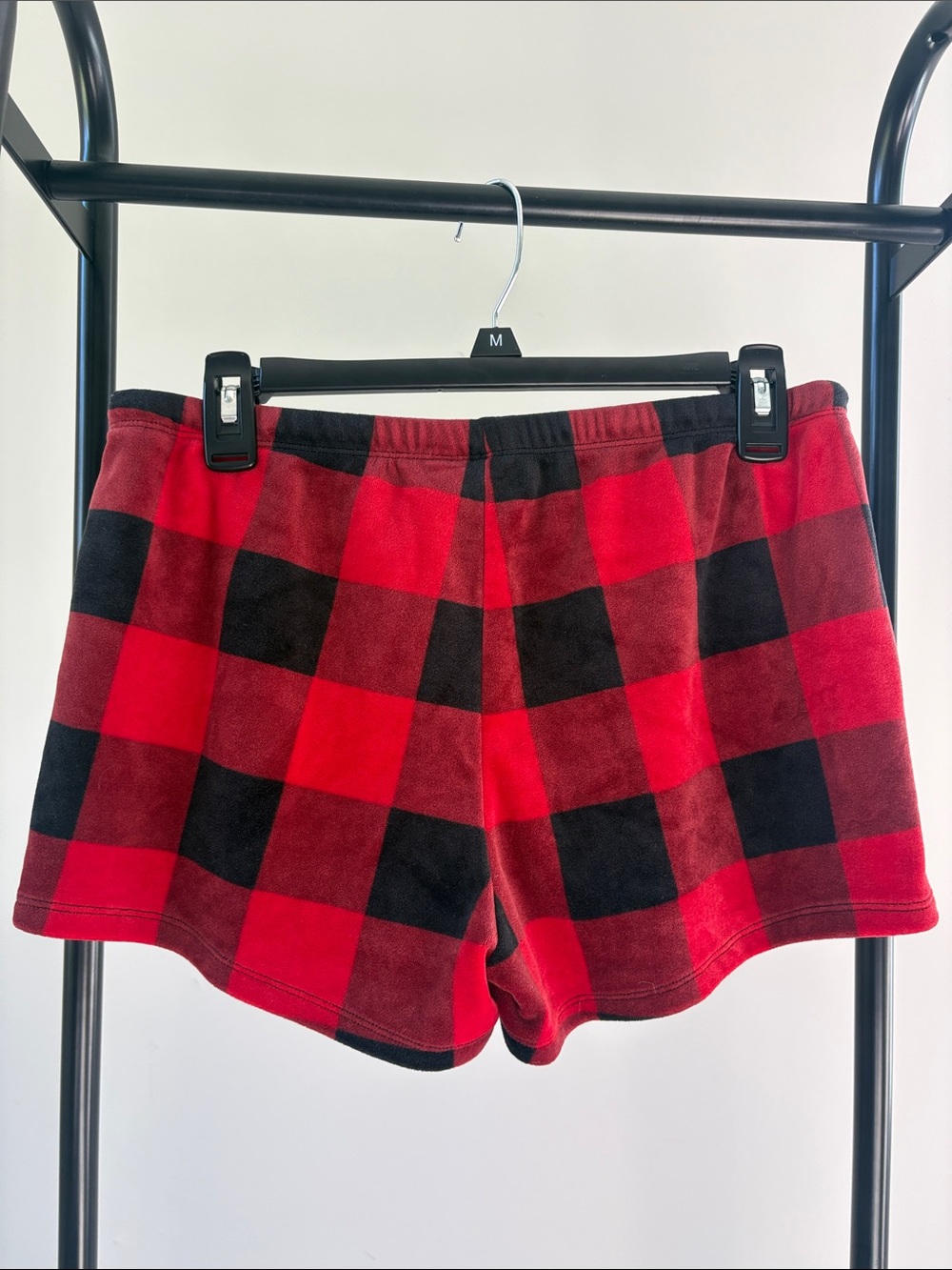 Cynthia Rowley Women's Red & Black Plaid Lounge Shorts - Picture 3 of 4